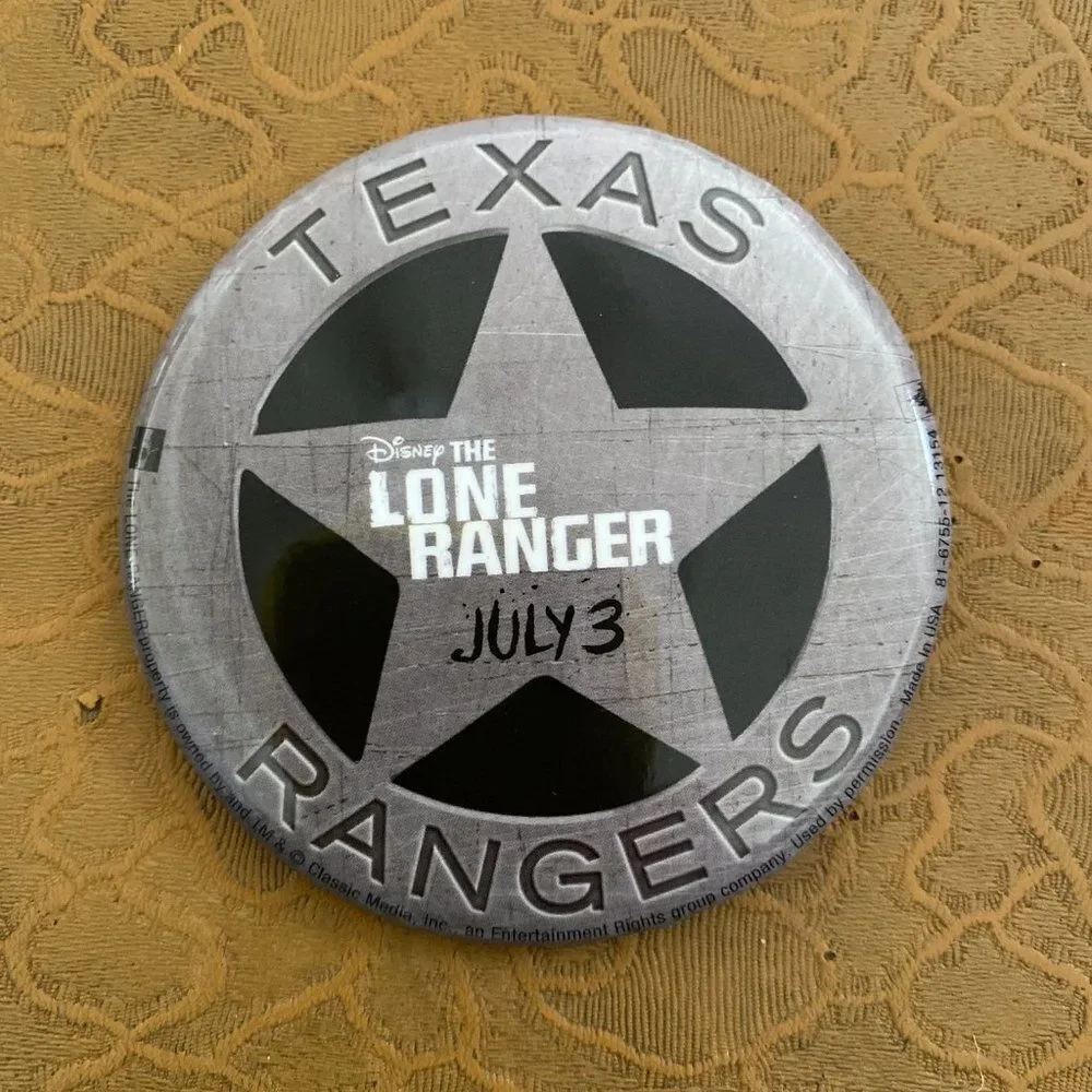 Disney The Lone Ranger Collector Button Pin Movie Promo Memorabilia Western